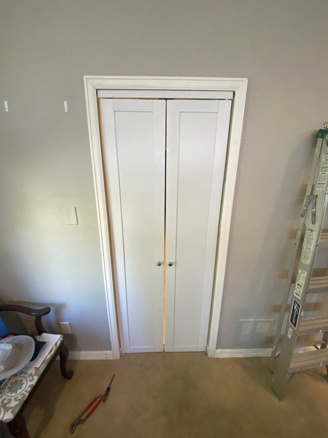 Bifold closet door installation