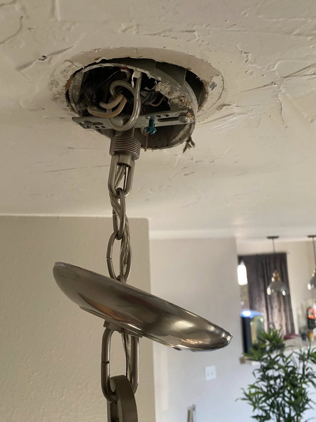 Ceiling box before fixture install