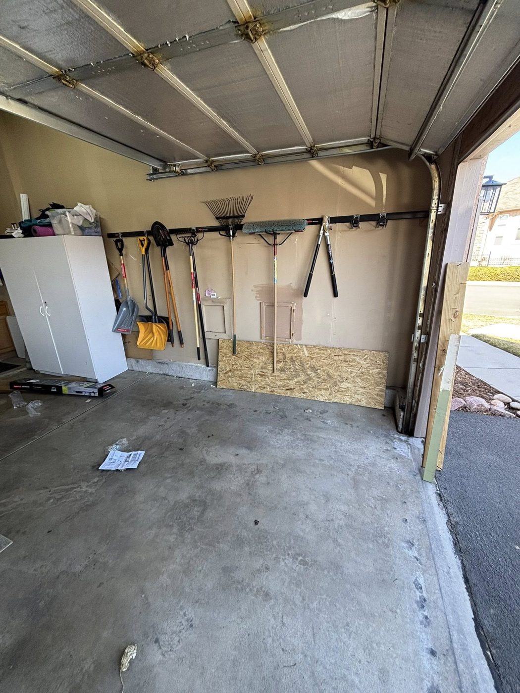 Organized garage with tool wall