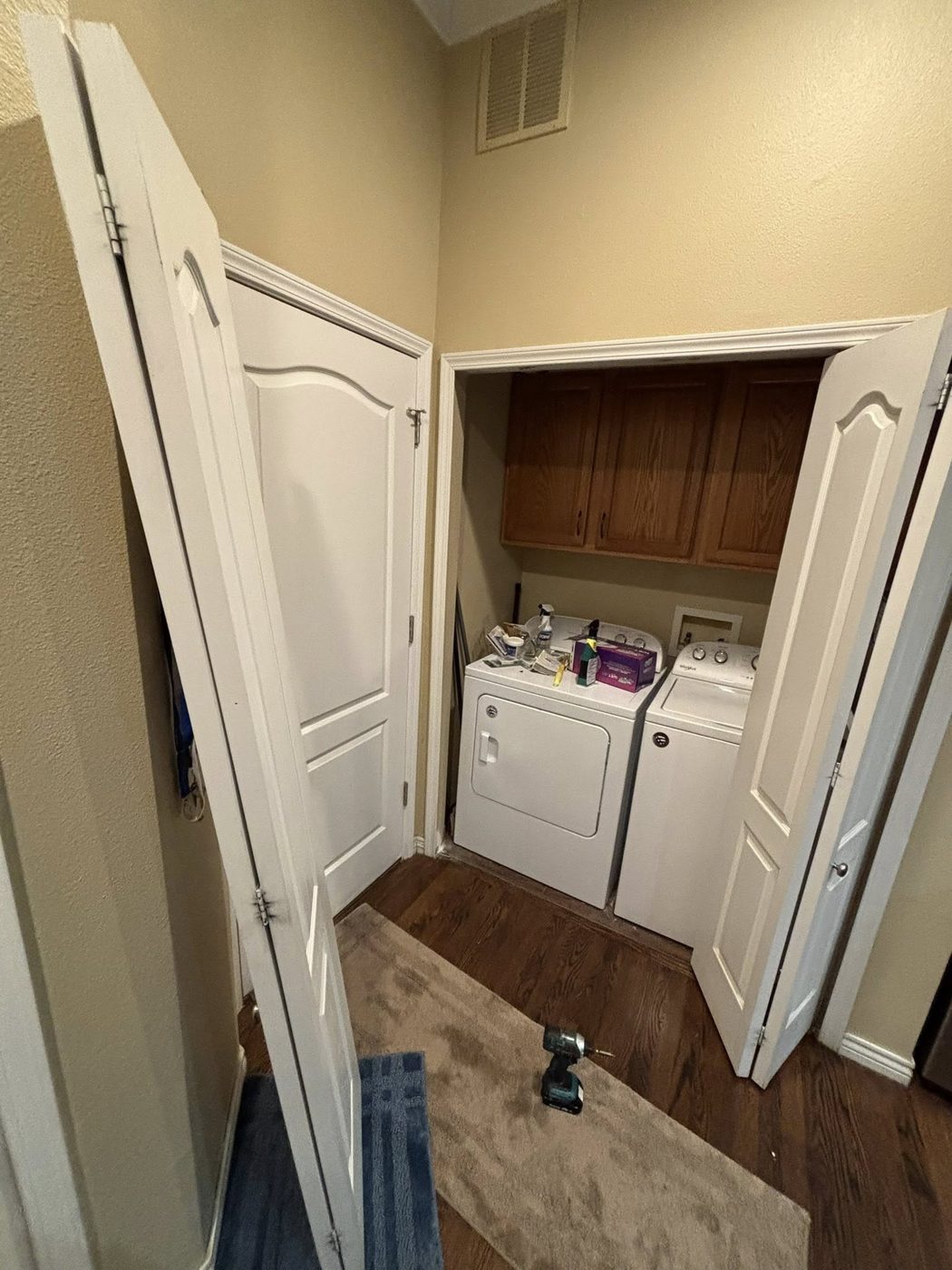 Bifold laundry closet doors installed